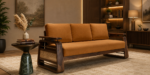 Aarav Solid Wood 3 Seater Sofa in Natural Teak Finish