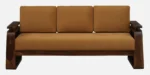 Aarav Solid Wood 3 Seater Sofa in Natural Teak Finish - Image 5