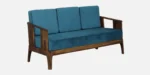 Aarohi Solid Wood 3 Seater Sofa with Wooden Armrests and Cushions - Image 5