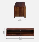 Aavya Elegant Solid Wood TV Entertainment Unit with Spacious Storage - Image 8