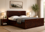 Alderwood Classic Natural Finish Premium Solid Wood Spacious Storage Bed