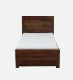 Aldric Solid Sheesham Wood Single Bed for Bedroom in Walnut Finish - Image 5