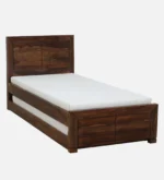 Aldric Solid Sheesham Wood Single Bed for Bedroom in Walnut Finish - Image 6