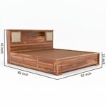 Alviera Solid Sheesham Wood Modern Wooden Bed with Spacious Storage - Image 3