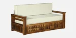 Arden Sheesham Wood Seater Sofa Cum Bed in Natural Teak Finish - Image 5
