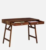 Ashton Solid Sheesham Wood Study Table with Natural Wooden Finish and Drawers - Image 5