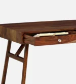 Ashton Solid Sheesham Wood Study Table with Natural Wooden Finish and Drawers - Image 8