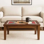 Aurelia Solid Sheesham Wood Luxury Wooden Coffee Table in Natural Wood Finish
