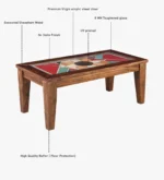 Aurelia Solid Sheesham Wood Luxury Wooden Coffee Table in Natural Wood Finish - Image 4