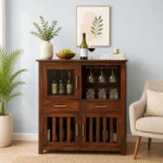 Avelon Sheesham Wood Storage Cabinet in Honey Oak Finish