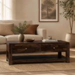 Avelora Solid Sheesham Wood Elegant Coffee Table for Modern Living Room