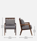 Avelora Solid Sheesham Wood Premium Arm Chair with Elegant Upholstered Seat - Image 3
