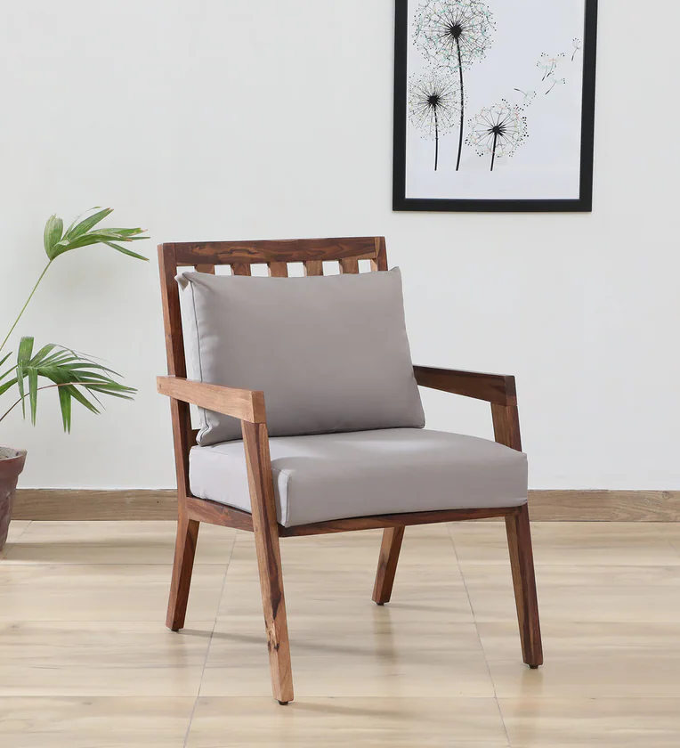 Avelora Solid Sheesham Wood Premium Arm Chair with Elegant Upholstered Seat (11) Avelora Solid Sheesham Wood Premium Arm Chair with Elegant Upholstered Seat - Image 1