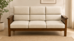 Avira Solid Wood 3 Seater Sofa with Soft Cushioned Seat and Backrest