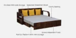 Avira Solid Wood Sofa Cum Bed with Soft Cushioned Seating and Backrest - Image 8