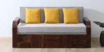 Avira Solid Wood Sofa Cum Bed with Soft Cushioned Seating and Backrest - Image 6