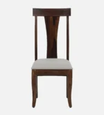 Benson Solid Sheesham Wood 8 Seater Dining Table with Fabric Upholstered Chairs in Provincial Teak Finish - Image 5