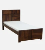 Benson Solid Sheesham Wood Single Bed with Sleek Headboard in Provincial Teak Finish - Image 5