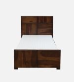 Benson Solid Sheesham Wood Single Bed with Sleek Headboard in Provincial Teak Finish - Image 7