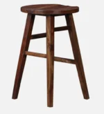 Brixon Designer Bar Stool with Footrest in Dark Walnut Finish - Image 4