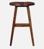 Brixon Designer Bar Stool with Footrest in Dark Walnut Finish - Image 5