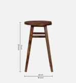 Brixon Designer Bar Stool with Footrest in Dark Walnut Finish - Image 3