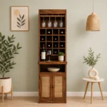 Carenza Sheesham Wood Display Cabinet in Walnut Finish