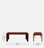 Cedar Solid Sheesham Wood 8 Seater Dining Table Set with Comfortable Wooden Chairs in Natural Finish - Image 4
