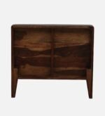 Cedar Solid Sheesham Wood Single Bed with Wooden Backrest in Rustic Teak Finish - Image 8