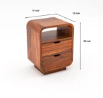 Cedarbrook Elegant Solid Wood Bedside Storage Table - Image 3