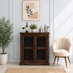 Denvor Solid Wood Storage Cabinet in Provincial Teak Finish