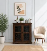 Denvor Solid Wood Storage Cabinet in Provincial Teak Finish