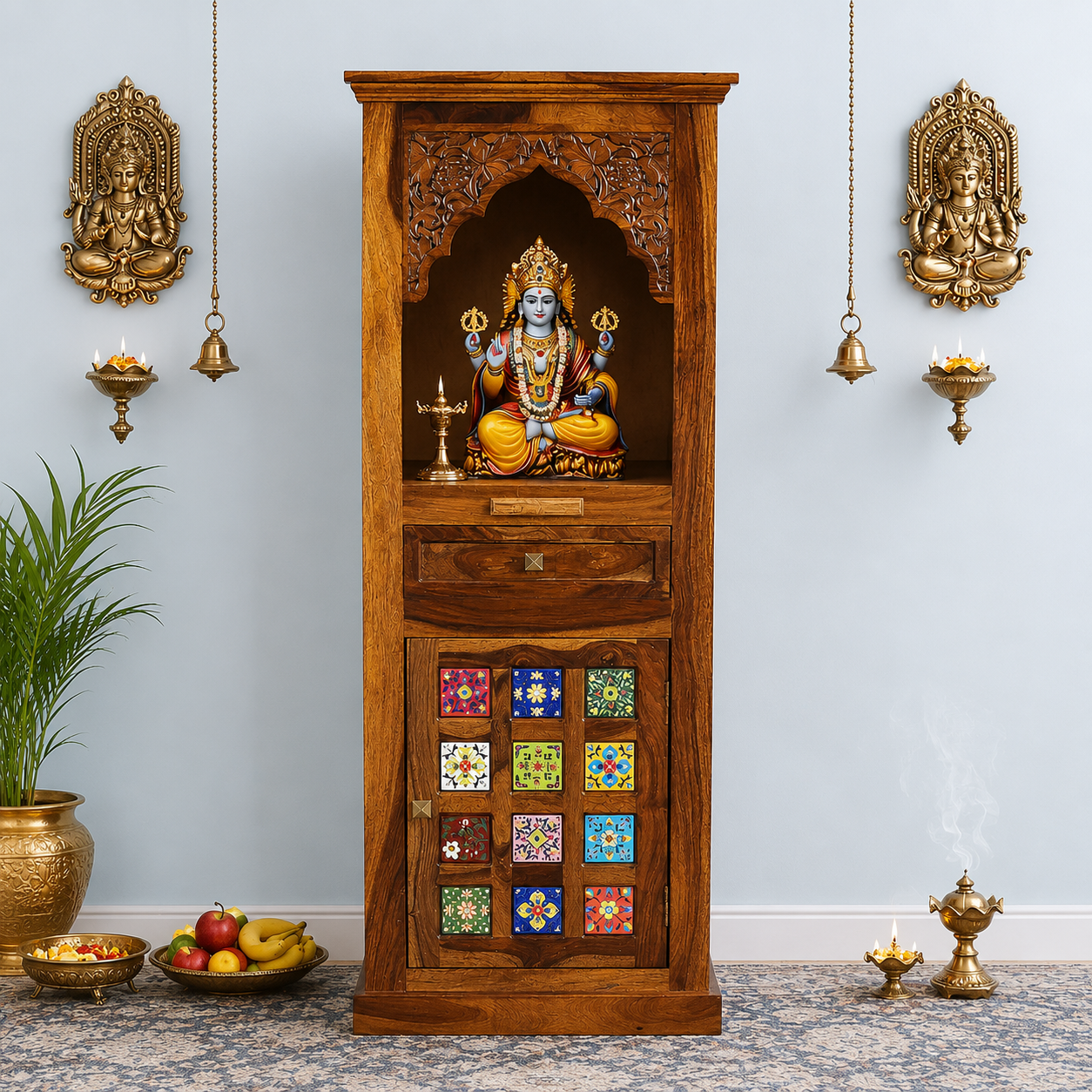 Divyam-Handcrafted-Solid-Sheesham-Wood-Temple-Cabinet-1.png Import placeholder for 2251 - Image 1