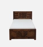 Dorian Solid Sheesham Wood Single Bed with Classic Headboard in Walnut Finish - Image 7