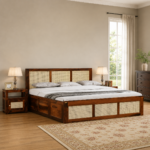 Elora Solid Sheesham Wood Classic Wooden Storage Bed for Bedroom