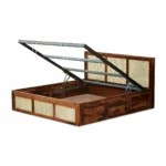 Elora Solid Sheesham Wood Classic Wooden Storage Bed for Bedroom - Image 8