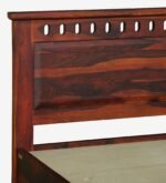 Elton Solid Sheesham Wood Single Bed with Contemporary Headboard in Natural Teak Finish - Image 9
