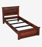 Elton Solid Sheesham Wood Single Bed with Contemporary Headboard in Natural Teak Finish - Image 4