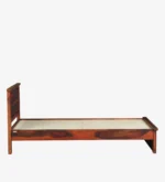 Elton Solid Sheesham Wood Single Bed with Contemporary Headboard in Natural Teak Finish - Image 5