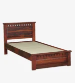 Elton Solid Sheesham Wood Single Bed with Contemporary Headboard in Natural Teak Finish - Image 7