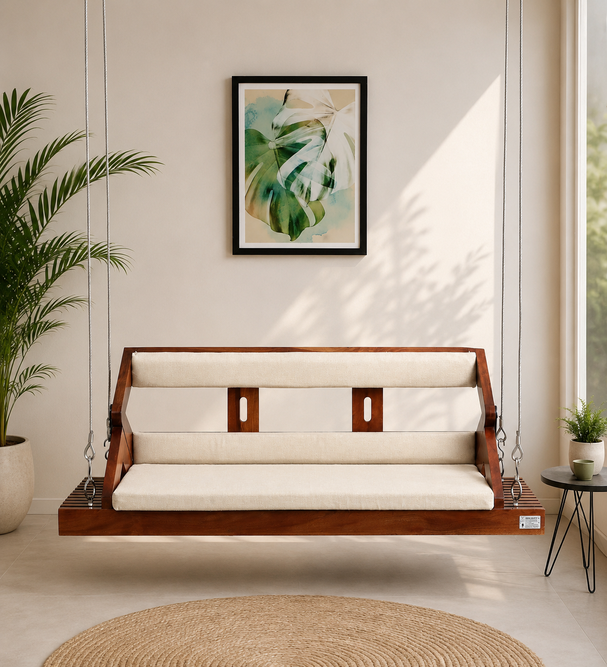 Elvanto-Solid-Wood-Wooden-Swing-with-Premium-Upholstered-Seating-in-Walnut-Finish-1-1.png Import placeholder for 4337 - Image 1