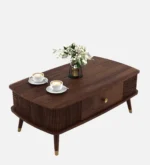 Elvina Solid Sheesham Wood Premium Coffee Table for Luxury Living Room Interiors - Image 6