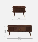 Elvina Solid Sheesham Wood Premium Coffee Table for Luxury Living Room Interiors - Image 3