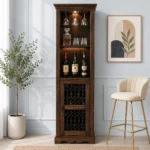 Elvora Sheesham Wood Tall Cabinet with Spacious Shelves