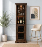 Elvora Sheesham Wood Tall Cabinet with Spacious Shelves