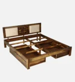 Evora Solid Sheesham Wood Contemporary Wooden Storage Bed for Stylish Interiors - Image 4