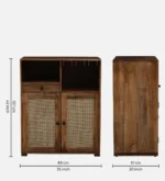 Fairmont Sheesham Wood Utility Cabinet in Natural Finish - Image 3