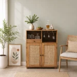 Fairmont Sheesham Wood Utility Cabinet in Natural Finish
