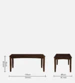 Farren Solid Sheesham Wood 8 Seater Dining Table with Stylish Wooden Dining Chairs in Rustic Teak Finish - Image 4
