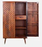 Grayson Solid Sheesham Wood Cabinet with Double Doors - Image 5